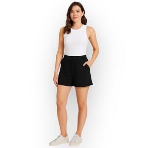 NWT LazyPants Women’s High Rise French Terry Shorts – Size Small – Black